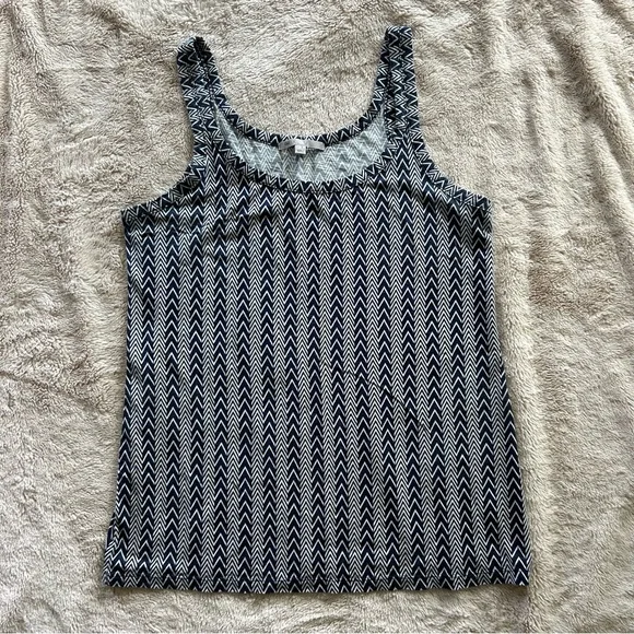 GAP Cotton Tank Top‎ Navy White Herringbone Size Small - Picture 7 of 7